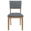 Pemberly Row Fabric Upholstered Dining Side Chair Set of 2 in Brown