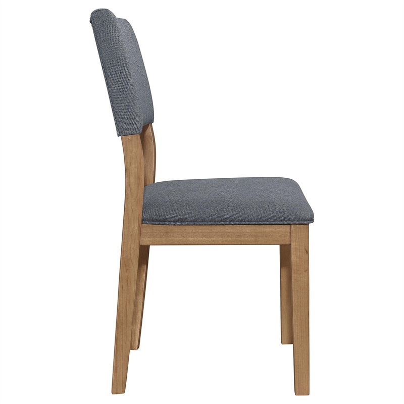 Pemberly Row Fabric Upholstered Dining Side Chair Set of 2 in Brown