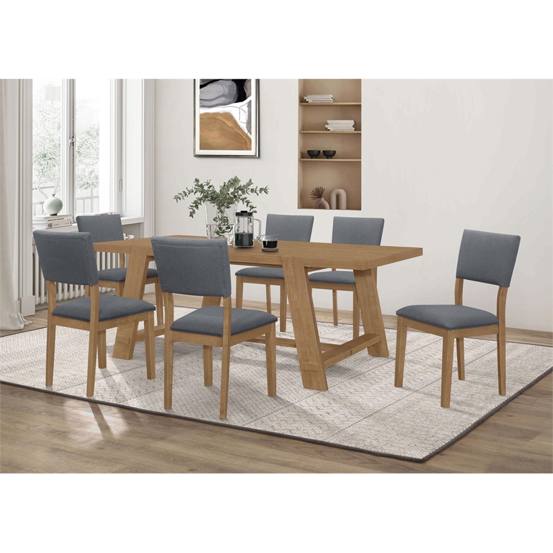 Pemberly Row Fabric Upholstered Dining Side Chair Set of 2 in Brown