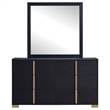 Pemberly Row 6-Drawer Dresser with Mirror and Gold Accents in Black