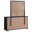 Pemberly Row 6-Drawer Dresser with Mirror and Gold Accents in Black