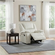 Pemberly Row Upholstered Faux Leather Glider Recliner Chair in White