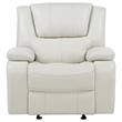 Pemberly Row Upholstered Faux Leather Glider Recliner Chair in White