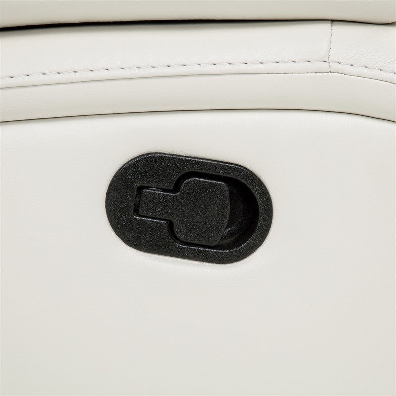 Pemberly Row Upholstered Faux Leather Glider Recliner Chair in White