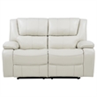 Pemberly Row Faux Leather Upholstered Motion Reclining Loveseat in White