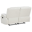 Pemberly Row Faux Leather Upholstered Motion Reclining Loveseat in White