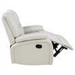 Pemberly Row Faux Leather Upholstered Motion Reclining Loveseat in White