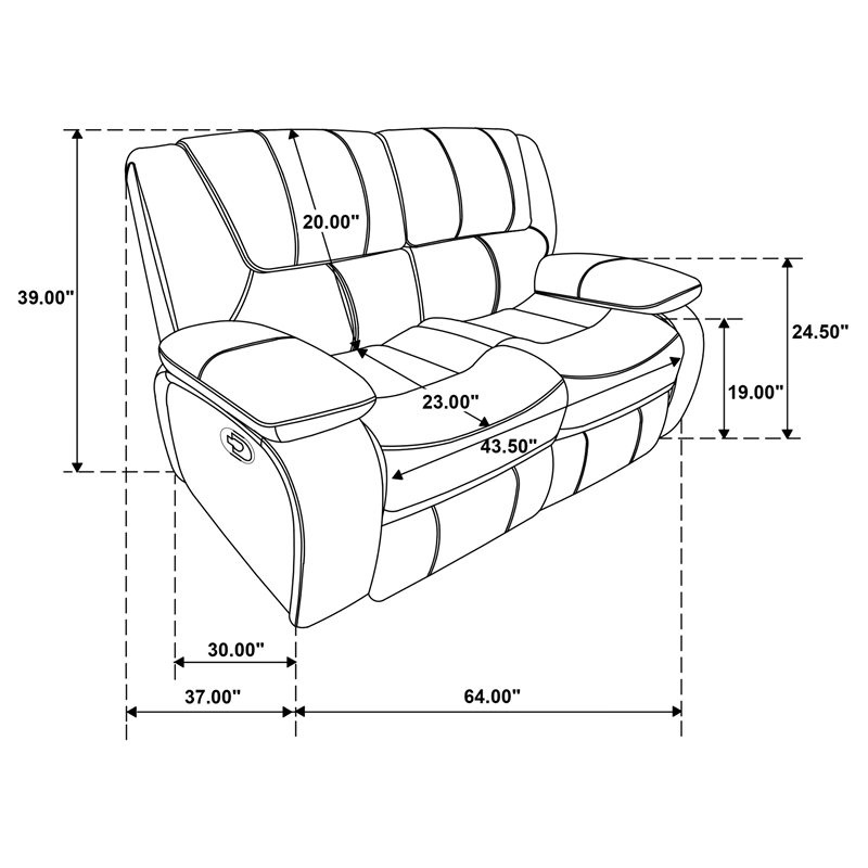 Pemberly Row Faux Leather Upholstered Motion Reclining Loveseat in White