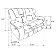 Pemberly Row Faux Leather Upholstered Motion Reclining Loveseat in White