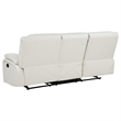 Pemberly Row Faux Leather Upholstered Motion Reclining Sofa in White