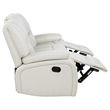 Pemberly Row Faux Leather Upholstered Motion Reclining Sofa in White