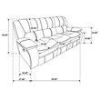 Pemberly Row Faux Leather Upholstered Motion Reclining Sofa in White