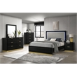 Pemberly Row Mid-Century Modern Wood 6-Drawer Dresser in Black