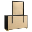 Pemberly Row Mid-Century Modern 6-Drawer Dresser with Mirror in Black