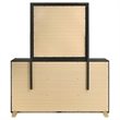 Pemberly Row Mid-Century Modern 6-Drawer Dresser with Mirror in Black