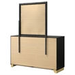 Pemberly Row Mid-Century Modern 6-Drawer Dresser with Mirror in Black