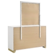 Pemberly Row Mid-Century Modern 6-Drawer Dresser with Mirror in White