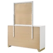 Pemberly Row Mid-Century Modern 6-Drawer Dresser with Mirror in White