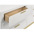 Pemberly Row Mid-Century Modern 6-Drawer Dresser with Mirror in White