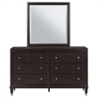 Pemberly Row Modern Wood 6-Drawer Dresser with Mirror in Brown