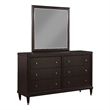 Pemberly Row Modern Wood 6-Drawer Dresser with Mirror in Brown