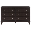 Pemberly Row Modern Wood 6-Drawer Bedroom Storage Dresser in Brown