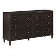 Pemberly Row Modern Wood 6-Drawer Bedroom Storage Dresser in Brown