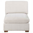 Pemberly Row Modern Upholstered Sectional Armless Chair in Ivory