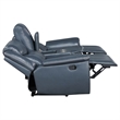 Pemberly Row 3-Piece Faux Leather Reclining Sofa and Recliner Set in Blue