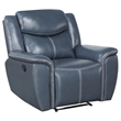 Pemberly Row 3-Piece Faux Leather Reclining Sofa and Recliner Set in Blue