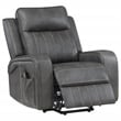 Pemberly Row Leatherette Upholstered Power Lift Recliner Chair in Grey
