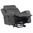 Pemberly Row Leatherette Upholstered Power Lift Recliner Chair in Grey