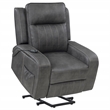 Pemberly Row Leatherette Upholstered Power Lift Recliner Chair in Grey