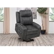 Pemberly Row Leatherette Upholstered Power Lift Recliner Chair in Grey