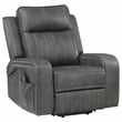 Pemberly Row Leatherette Upholstered Power Lift Recliner Chair in Grey