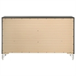 Pemberly Row Modern 6-Drawer Dresser Cabinet with Chrome Trim in Black