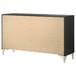 Pemberly Row Modern 6-Drawer Dresser Cabinet with Chrome Trim in Black