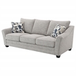 Pemberly Row Boucle Upholstered 3-Seat Sofa with Sloped Arms in Light Grey