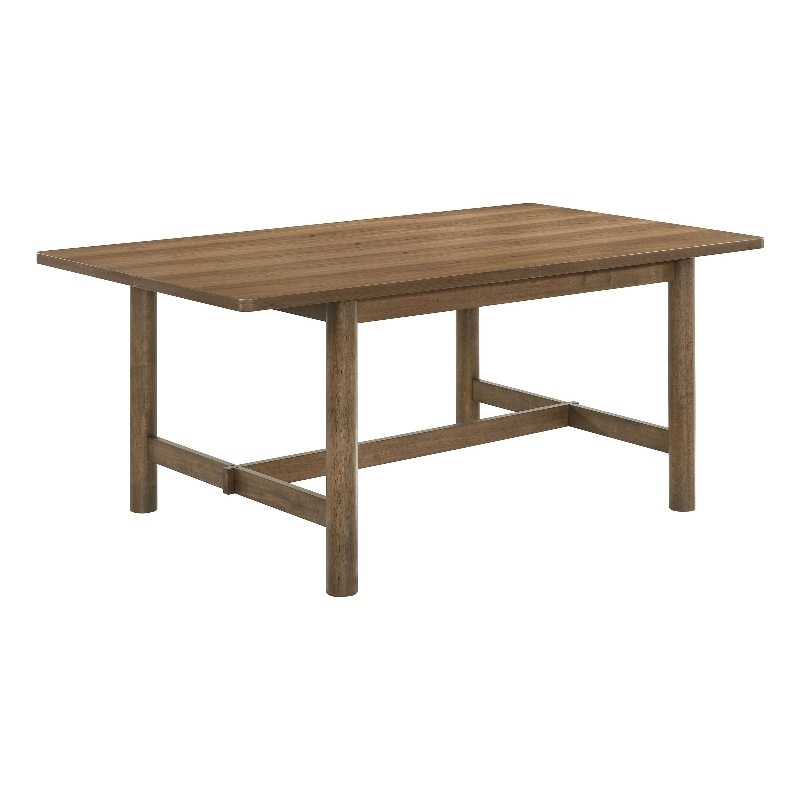 Pemberly Row 71-Inch Rectangular Wood Trestle Dining Table in Walnut