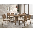 Pemberly Row 7-Piece Rectangular Dining Table Set in Walnut and Beige