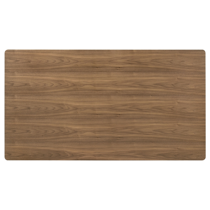 Pemberly Row 7-Piece Rectangular Dining Table Set in Walnut and Beige