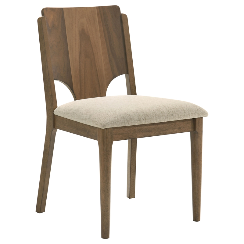 Pemberly Row 7-Piece Rectangular Dining Table Set in Walnut and Beige