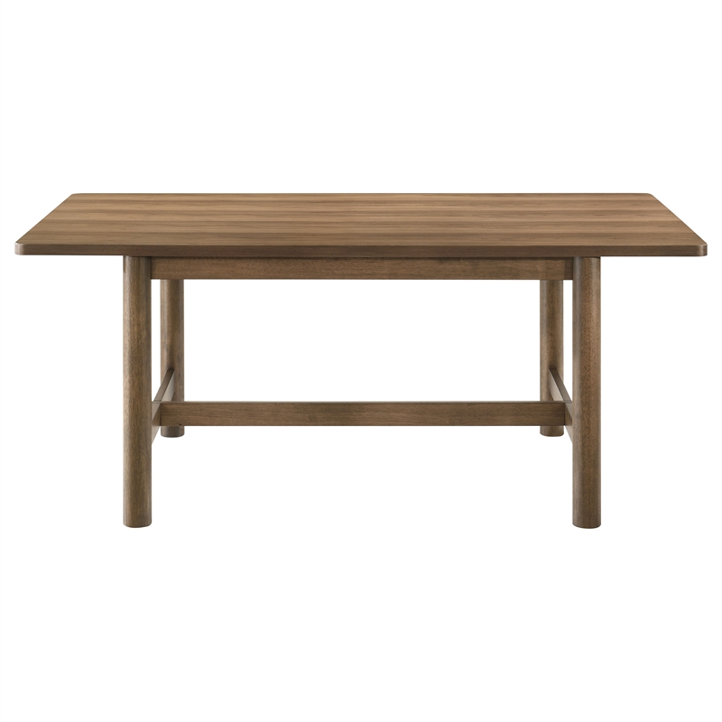 Pemberly Row 5-Piece Rectangular Dining Table Set in Walnut and Beige