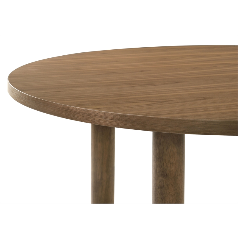 Pemberly Row 5-Piece 46-Inch Round Wood Dining Table Set in Walnut
