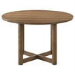Pemberly Row 46-Inch Round Wood Dining Table with X-Cross Base in Walnut