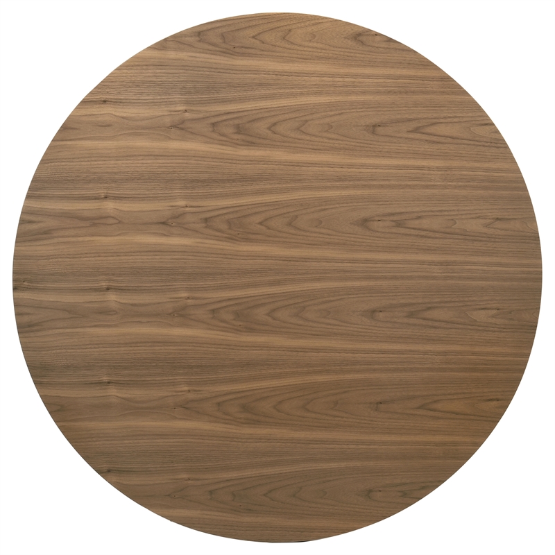 Pemberly Row 46-Inch Round Wood Dining Table with X-Cross Base in Walnut