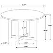 Pemberly Row 46-Inch Round Wood Dining Table with X-Cross Base in Walnut