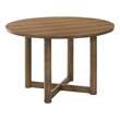 Pemberly Row 46-Inch Round Wood Dining Table with X-Cross Base in Walnut