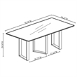 Pemberly Row 79-Inch Rectangular Sintered Stone Dining Table in Grey