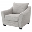 Pemberly Row Boucle Upholstered Accent Armchair in Light Grey